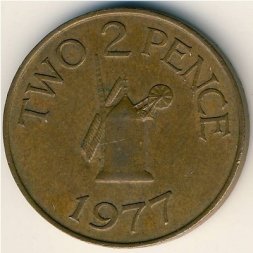 Гернси 2 пенса 1977 год