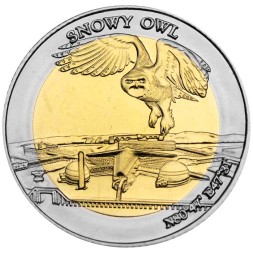 Жетон Русская Арктика - 5 долларов 2023 год - Полярная сова