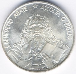 Сан-Марино 1000 лир 1980 год - Бенедикт Нурсийский