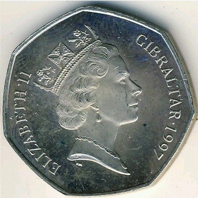 Гибралтар 50 пенсов 1997 год