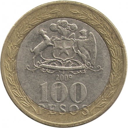 Чили 100 песо 2009 год