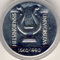 Финляндия 100 марок 1990 год - 350-летие университета Хельсинки. Сова. Арфа