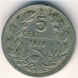 Чили 5 сентаво 1928 год