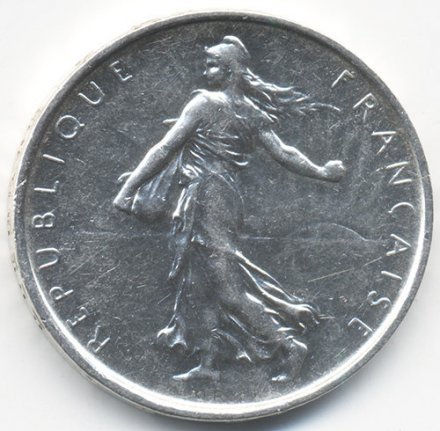 Франция 5 франков 1968 год