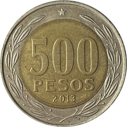 Чили 500 песо 2013 год