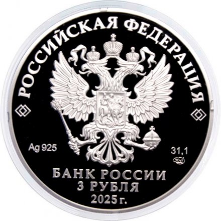 Россия 3 рубля 2025 год - Фиксики