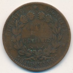 Франция 10 сантимов 1891 год