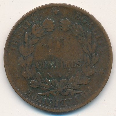 Франция 10 сантимов 1891 год