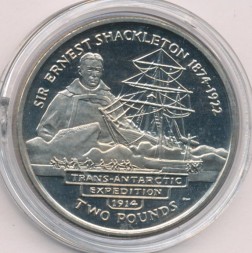 Монета Южная Джорджия и Южные Сэндвичевы острова 2 фунта 2004 год