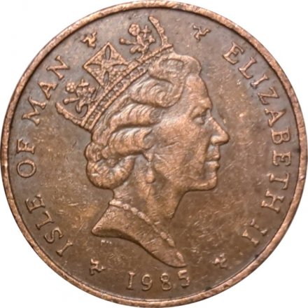 Остров Мэн 1 пенни 1985 год (Отметка &quot;AA&quot; на реверсе)