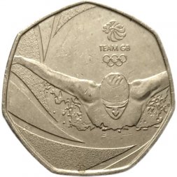 Великобритания 50 пенсов 2016 год - Олимпийские Игры. Рио-де-Жанейро 2016