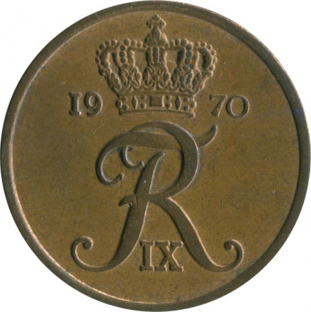 Дания 5 эре 1970 год - Король Фредерик IX