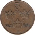 Швеция 5 эре 1915 год - Король Густав V