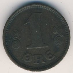 Дания 1 эре 1916 год - Король Кристиан X