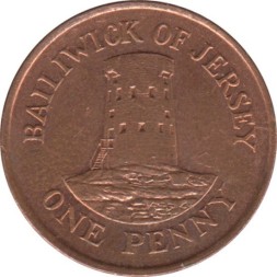 Монета Джерси 1 пенни 2008 год