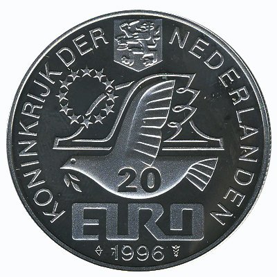 Нидерланды 20 евро 1996 год - Виллем Баренц (жетон) 