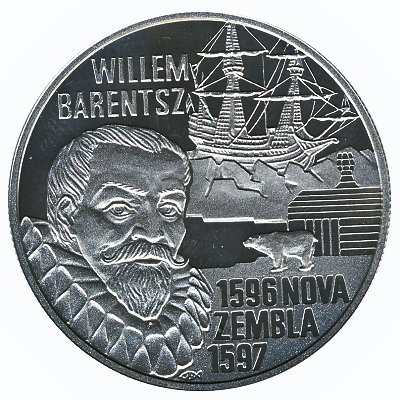 Нидерланды 20 евро 1996 год - Виллем Баренц (жетон) 