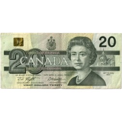 Канада 20 долларов 1991 год - подписи Knight-Dodge - VF