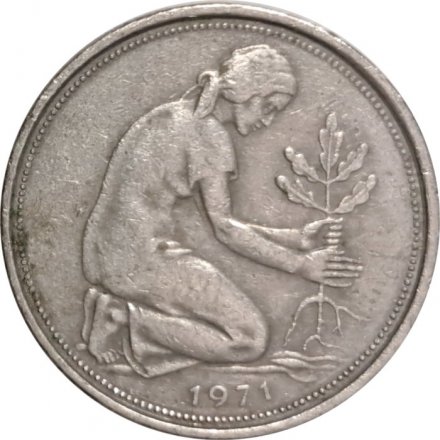 ФРГ 50 пфеннигов 1971 год (J)
