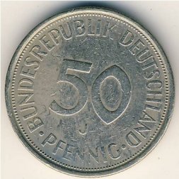ФРГ 50 пфеннигов 1971 год (J)