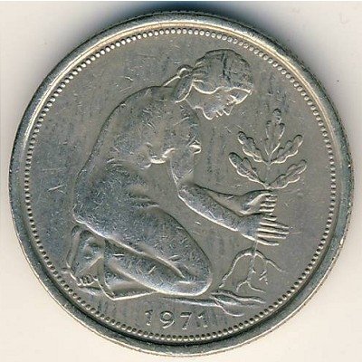 ФРГ 50 пфеннигов 1971 год (J)