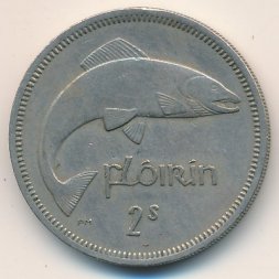 Ирландия 1 флорин (2 шиллинга) 1964 год - Атлантический лосось