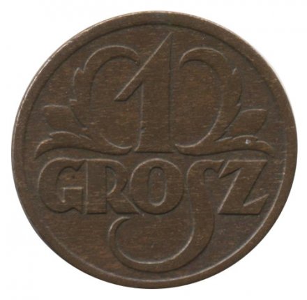Польша 1 грош 1928 год - Герб