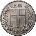 Исландия 25 эйре 1963 год - Малый герб