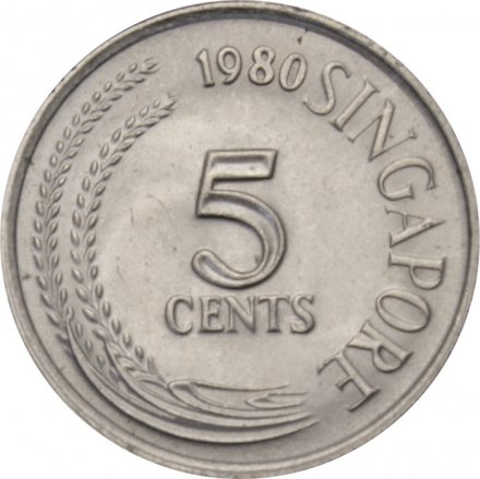 Сингапур 5 центов 1980 год (магнетик)