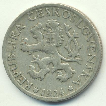 Чехословакия 1 крона 1924 год