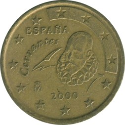 Испания 50 евроцентов 2000 год - Мигель Сервантес де Сааведра