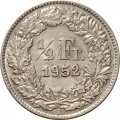Швейцария 1/2 франка 1952 год