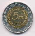 Швейцария 5 франков 2000 год