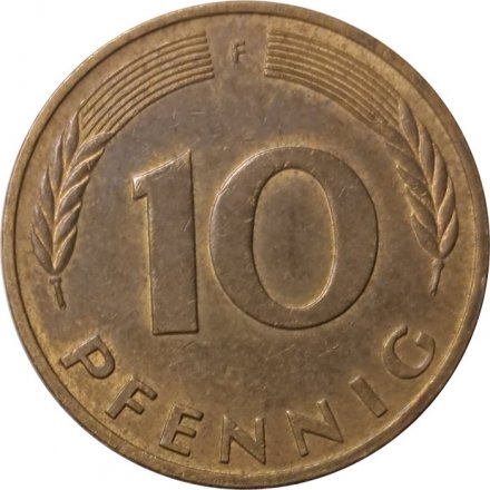 ФРГ 10 пфеннигов 1993 год - F