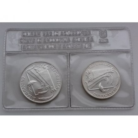 Набор из 2 монет Сан-Марино 1988 год - Олимпиада (в футляре)