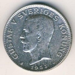 Швеция 1 крона 1933 год