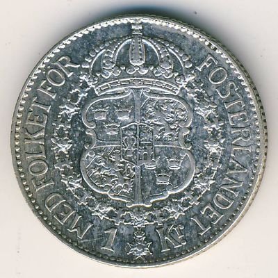 Швеция 1 крона 1933 год