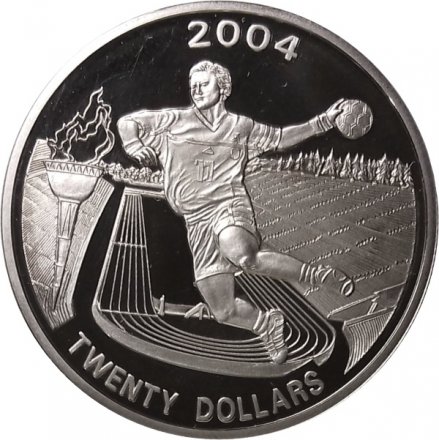Либерия 20 долларов 2004 год - Олимпиада. Гандбол