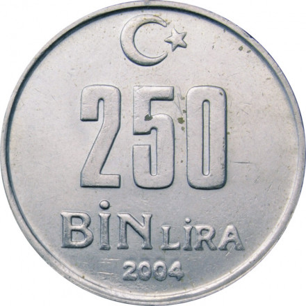 Турция 250000 лир 2004 год