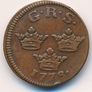 Швеция 1 эре 1778 год
