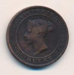 Монета Цейлон 1 цент 1870 год