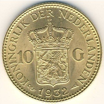 Нидерланды 10 гульденов 1932 год