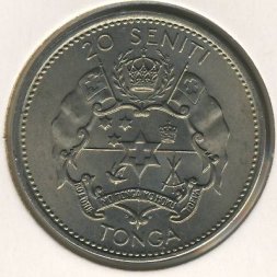 Тонга 20 сенити 1967 год