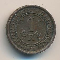 Дания 1 эре 1910 год - Король Фредерик VIII