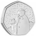 Великобритания 50 пенсов 2021 год - Рождество. Снеговик