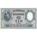 Швеция 10 крон 1957 год - Портрет короля Густава Васа UNC