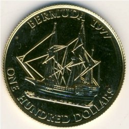 Бермудские острова 100 долларов 1977 год