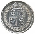 Великобритания 6 пенсов 1887 год - Королева Виктория (герб на реверсе)