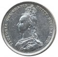 Великобритания 6 пенсов 1887 год - Королева Виктория (герб на реверсе)