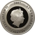 Австралия 1 доллар 2007 год - Год свиньи (голограмма) в футляре